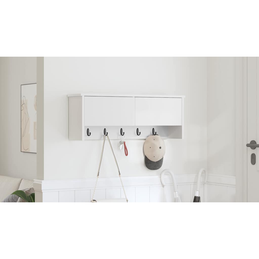 Wall-Mounted Coat Rack White 80 x 20 x 30 cm Engineered wood