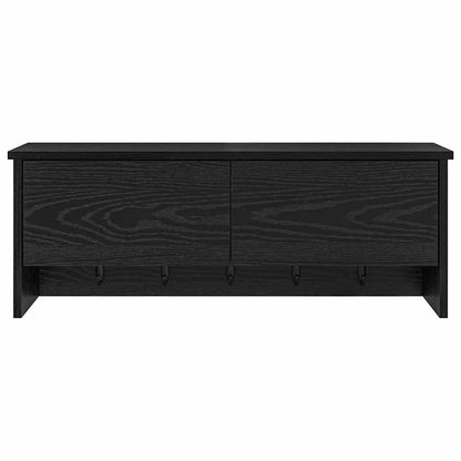 Wall-Mounted Coat Rack with Shelf Black Oak 80 x 20 x 30 cm