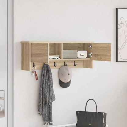 Wall-Mounted Coat Rack with Shelf Sonoma Oak 80 x 20 x 30 cm