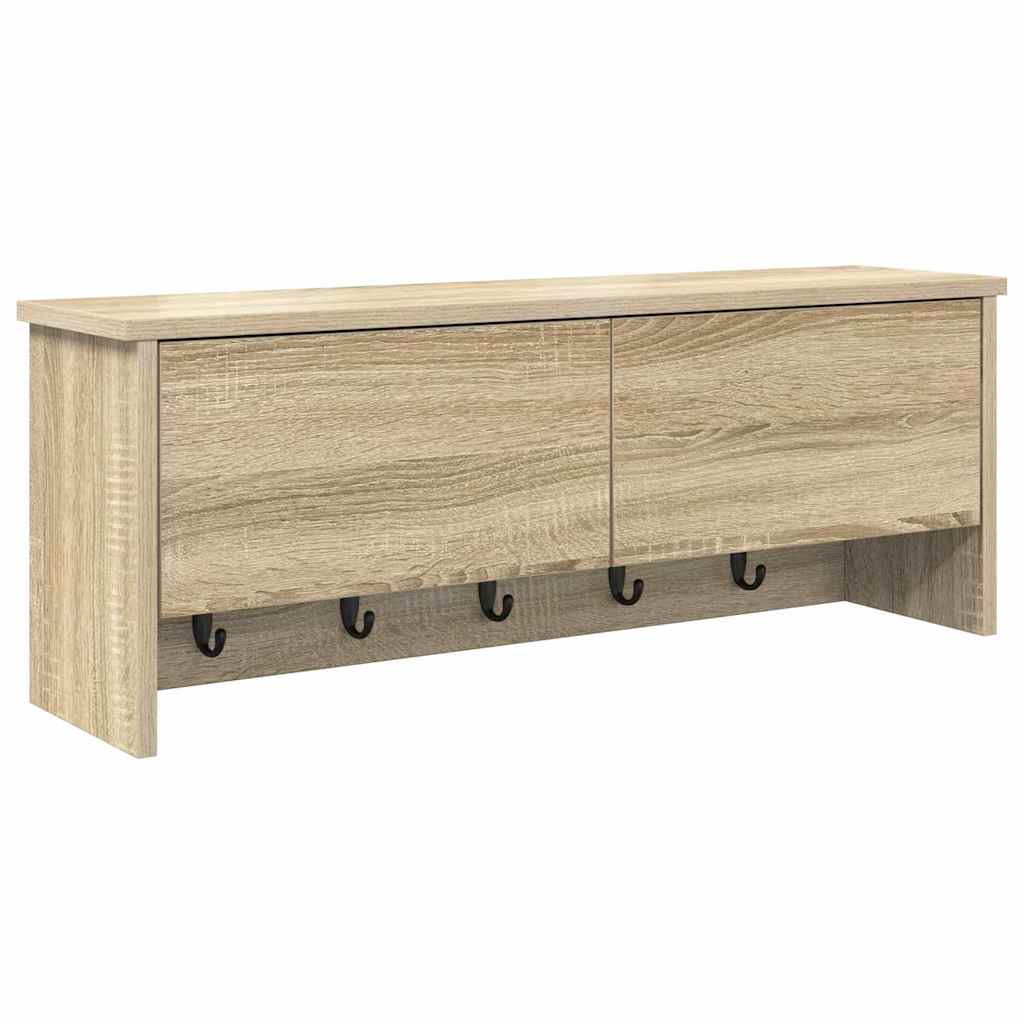 Wall-Mounted Coat Rack with Shelf Sonoma Oak 80 x 20 x 30 cm