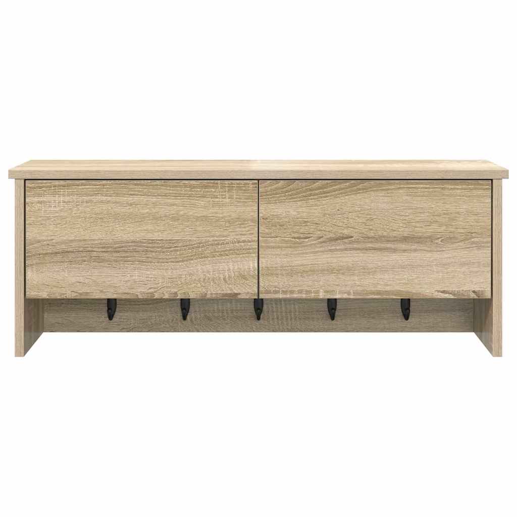 Wall-Mounted Coat Rack with Shelf Sonoma Oak 80 x 20 x 30 cm