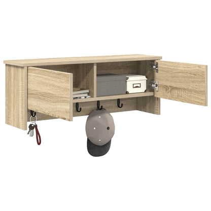 Wall-Mounted Coat Rack with Shelf Sonoma Oak 80 x 20 x 30 cm
