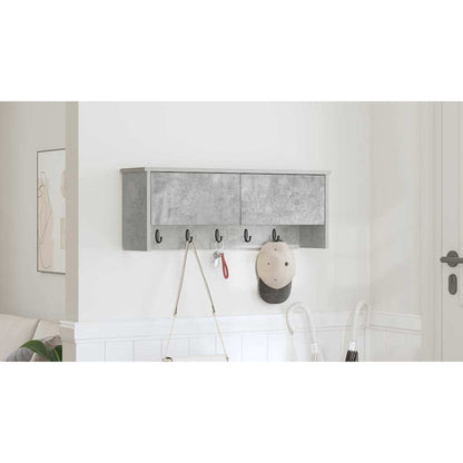 Wall-Mounted Coat Rack with Shelf Concrete Grey 80 x 20 x 30 cm