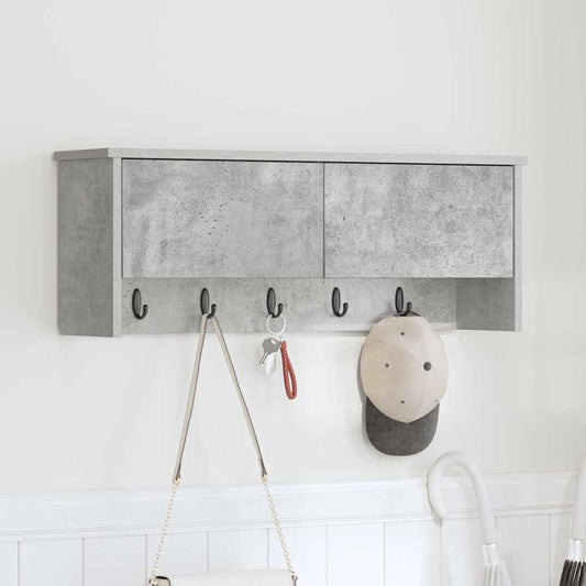 Wall-Mounted Coat Rack with Shelf Concrete Grey 80 x 20 x 30 cm