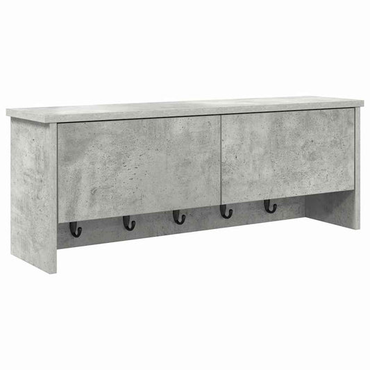 Wall-Mounted Coat Rack with Shelf Concrete Grey 80 x 20 x 30 cm