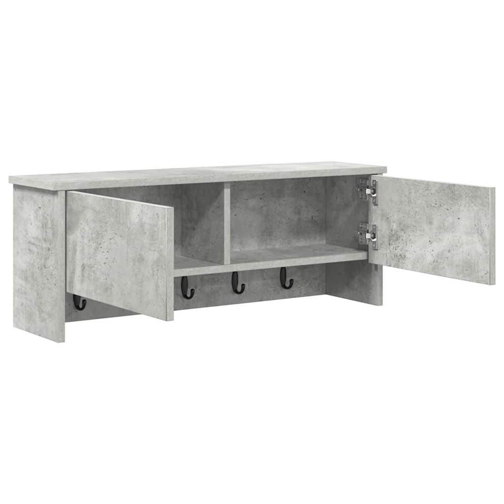 Wall-Mounted Coat Rack with Shelf Concrete Grey 80 x 20 x 30 cm