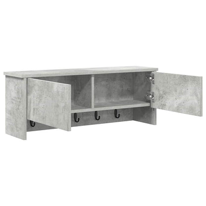 Wall-Mounted Coat Rack with Shelf Concrete Grey 80 x 20 x 30 cm