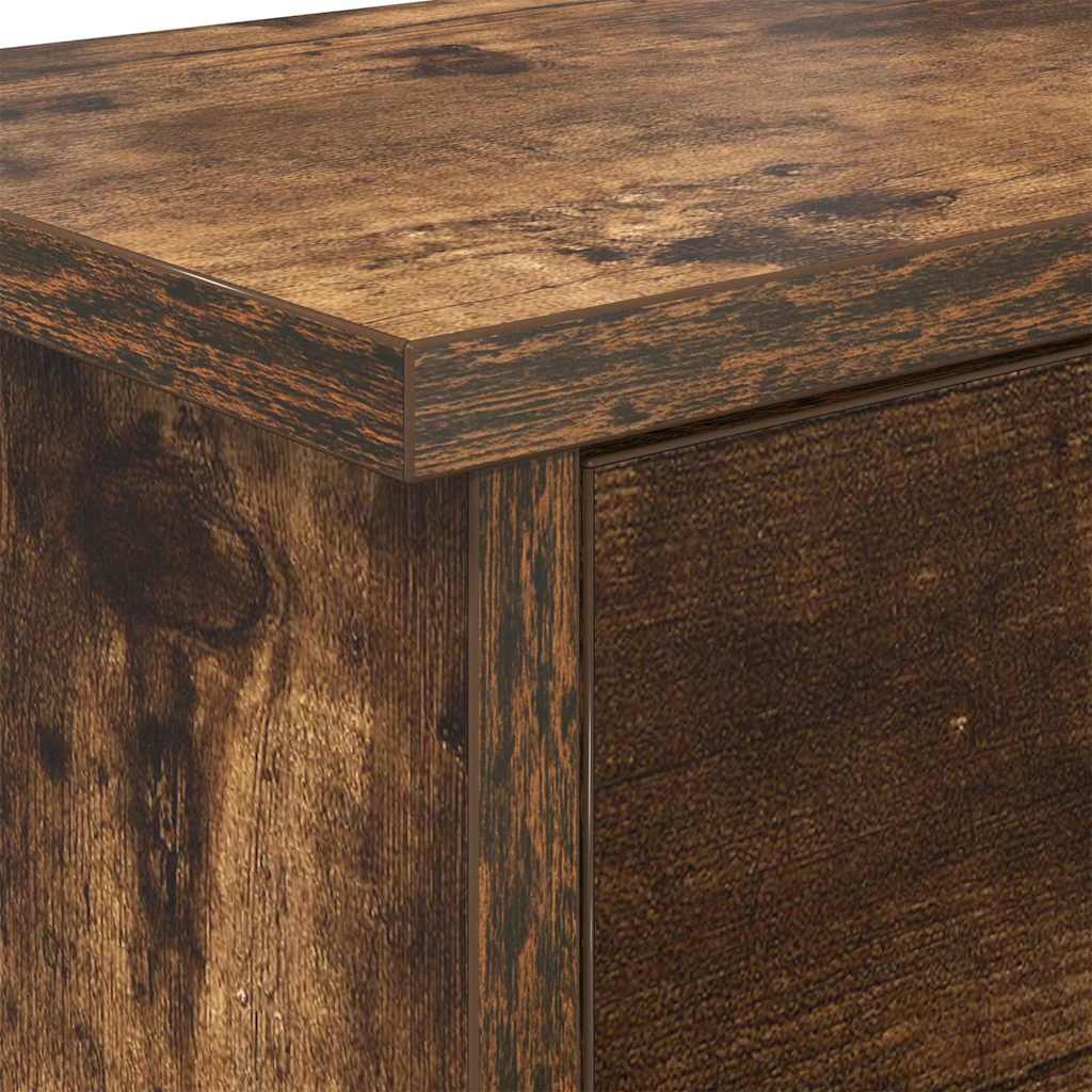 Wall-Mounted Coat Rack with Shelf Smoked Oak 80 x 20 x 30 cm