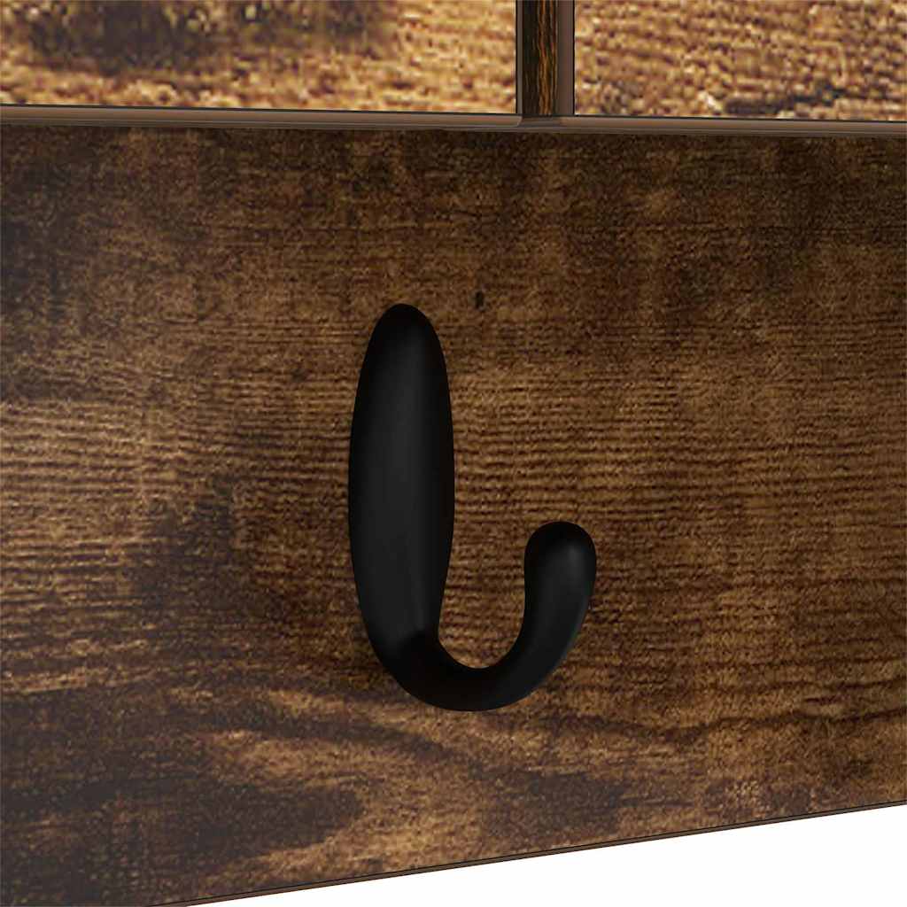 Wall-Mounted Coat Rack with Shelf Smoked Oak 80 x 20 x 30 cm