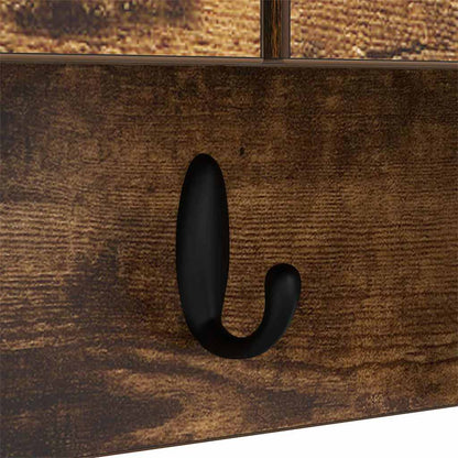 Wall-Mounted Coat Rack with Shelf Smoked Oak 80 x 20 x 30 cm