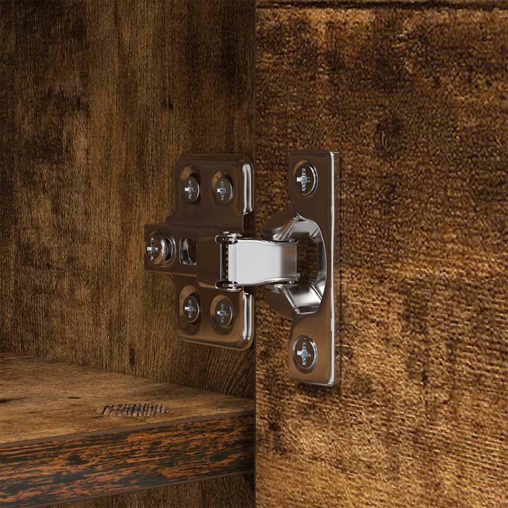 Wall-Mounted Coat Rack with Shelf Smoked Oak 80 x 20 x 30 cm