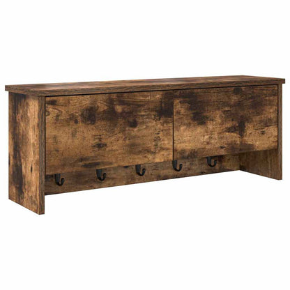 Wall-Mounted Coat Rack with Shelf Smoked Oak 80 x 20 x 30 cm