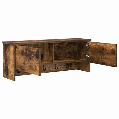 Wall-Mounted Coat Rack with Shelf Smoked Oak 80 x 20 x 30 cm
