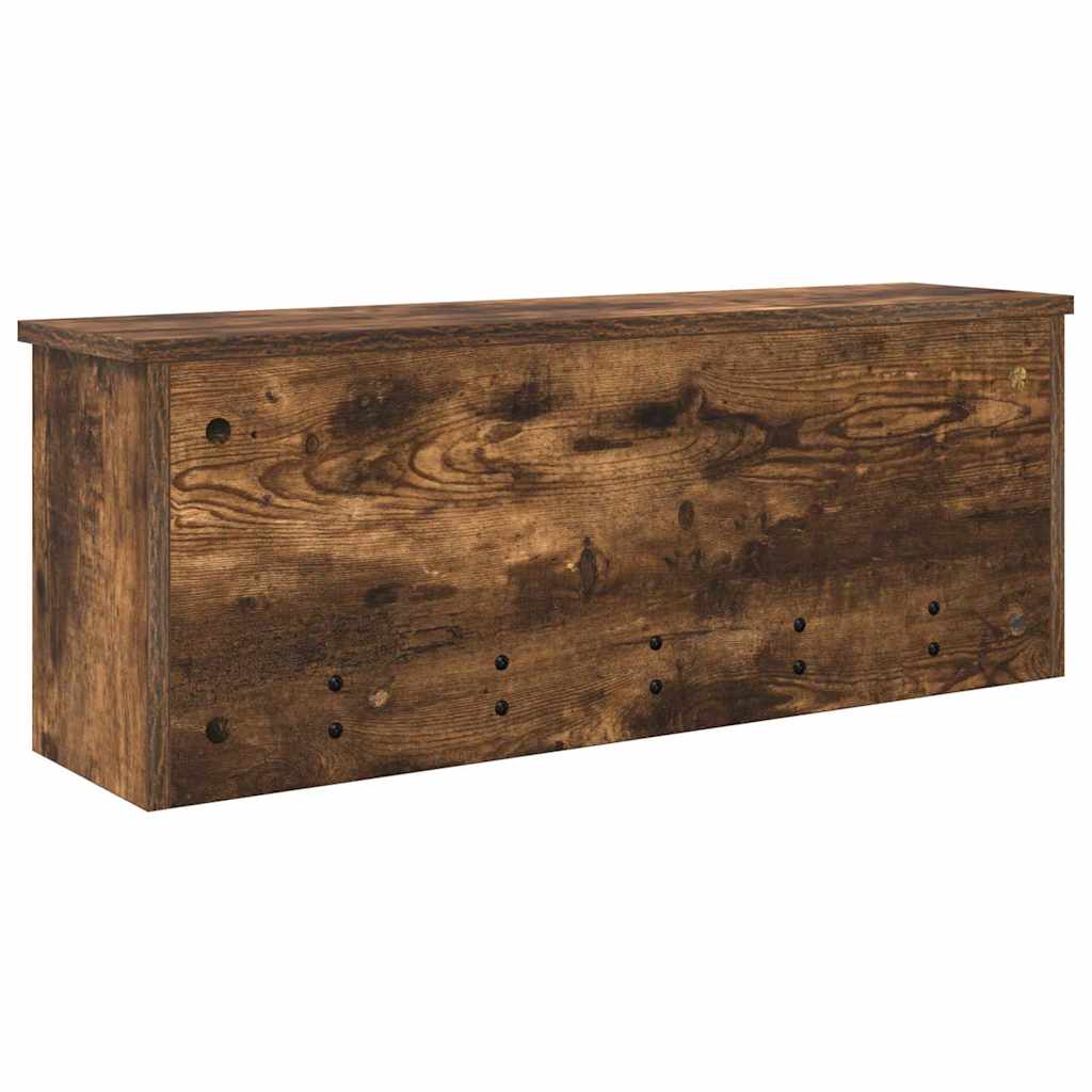 Wall-Mounted Coat Rack with Shelf Smoked Oak 80 x 20 x 30 cm