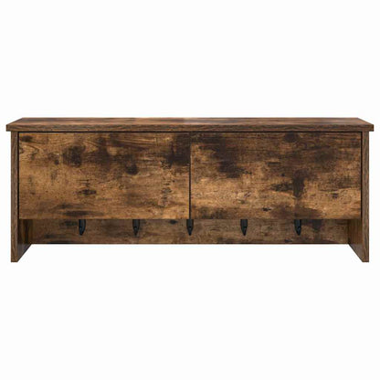 Wall-Mounted Coat Rack with Shelf Smoked Oak 80 x 20 x 30 cm