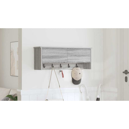 Wall-Mounted Coat Rack with Shelf Grey Sonoma 80 x 20 x 30 cm