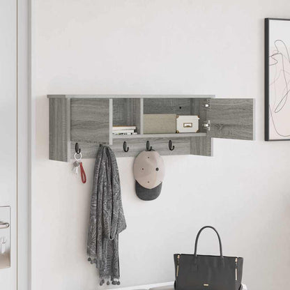 Wall-Mounted Coat Rack with Shelf Grey Sonoma 80 x 20 x 30 cm