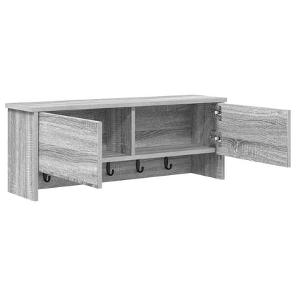 Wall-Mounted Coat Rack with Shelf Grey Sonoma 80 x 20 x 30 cm