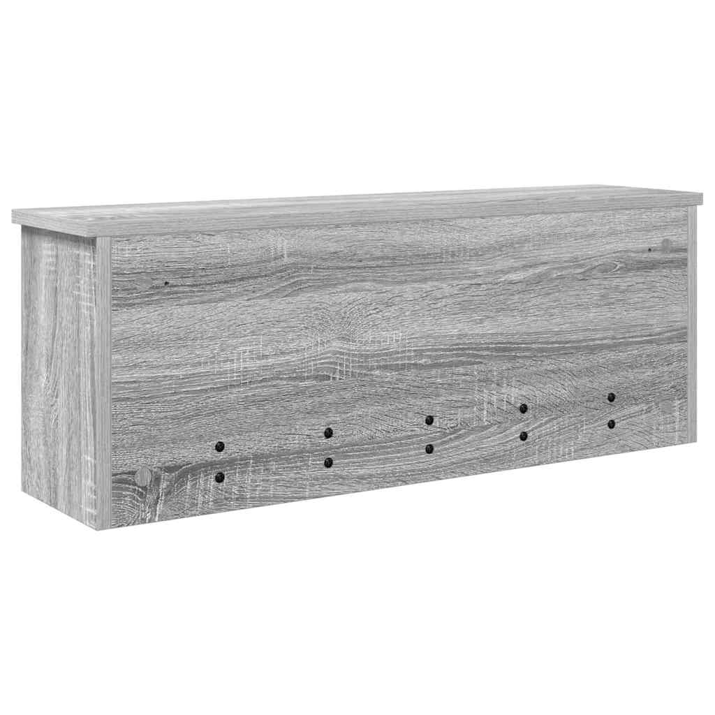 Wall-Mounted Coat Rack with Shelf Grey Sonoma 80 x 20 x 30 cm