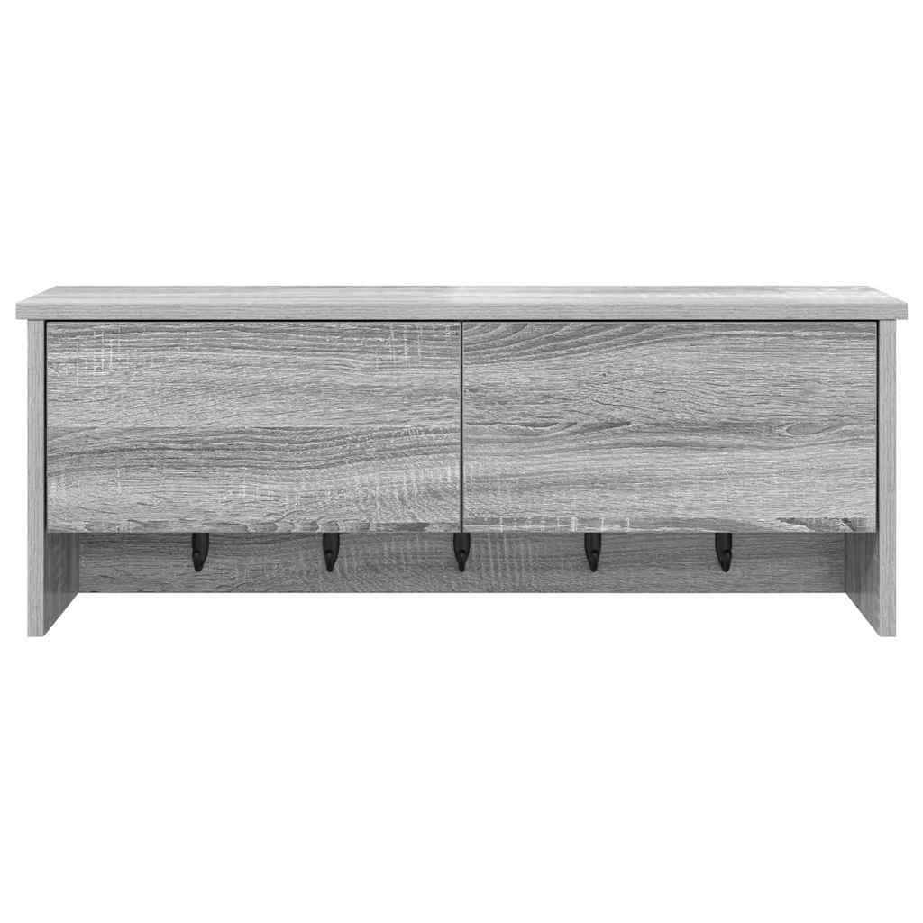 Wall-Mounted Coat Rack with Shelf Grey Sonoma 80 x 20 x 30 cm