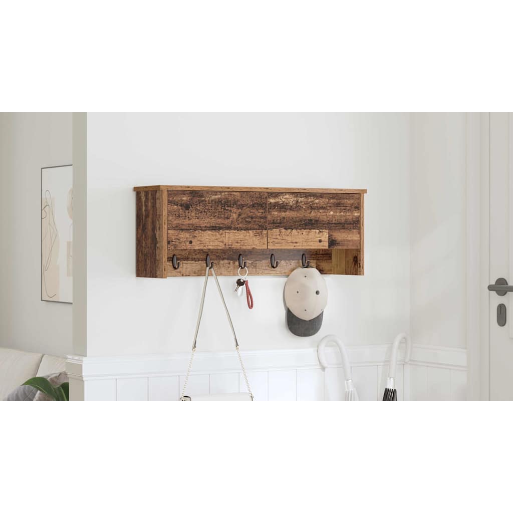 Wall-Mounted Coat Rack Old Wood 80 x 20 x 30 cm Engineered wood