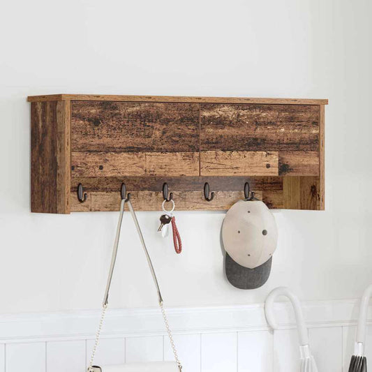 Wall-Mounted Coat Rack Old Wood 80 x 20 x 30 cm Engineered wood