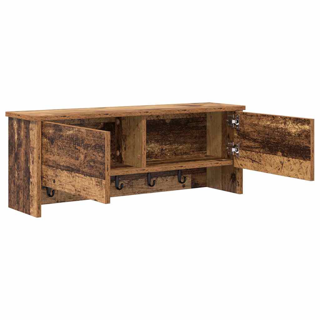 Wall-Mounted Coat Rack Old Wood 80 x 20 x 30 cm Engineered wood