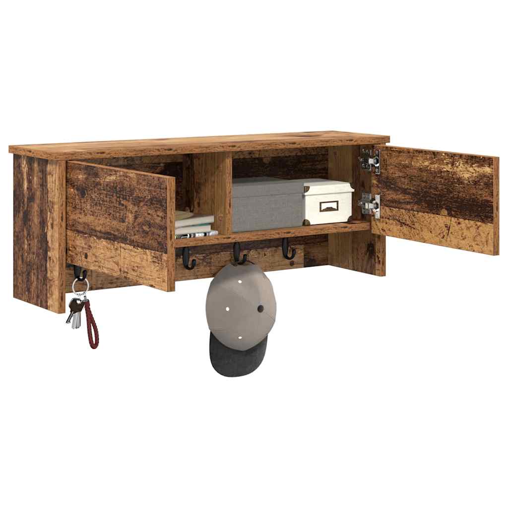 Wall-Mounted Coat Rack Old Wood 80 x 20 x 30 cm Engineered wood