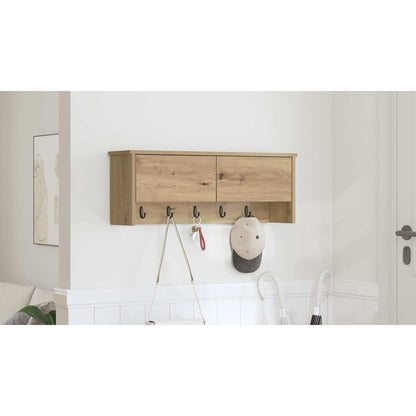 Wall-Mounted Coat Rack with Shelf Artisan Oak 80 x 20 x 30 cm