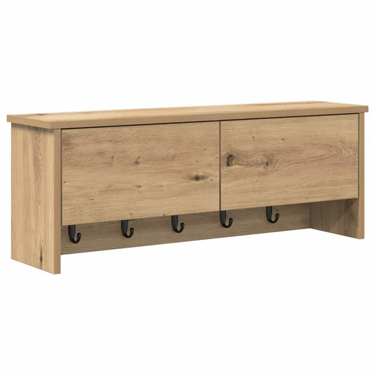 Wall-Mounted Coat Rack with Shelf Artisan Oak 80 x 20 x 30 cm