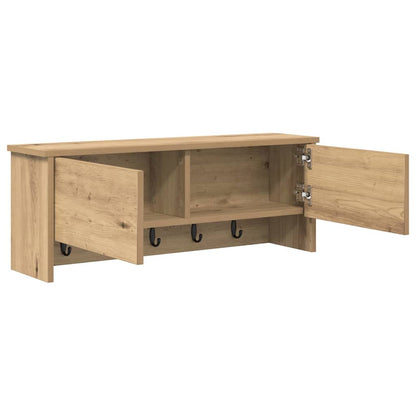 Wall-Mounted Coat Rack with Shelf Artisan Oak 80 x 20 x 30 cm