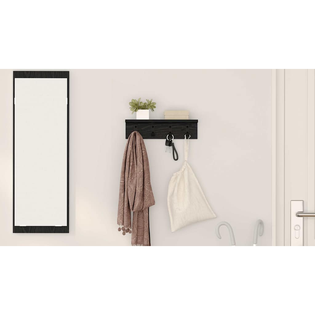 Wall-Mounted Coat Rack Black Oak 40 x 10.5 x 10.5 cm
