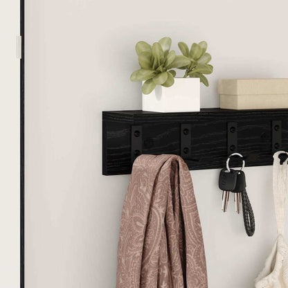 Wall-Mounted Coat Rack Black Oak 40 x 10.5 x 10.5 cm
