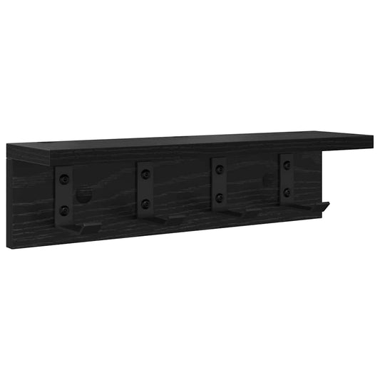 Wall-Mounted Coat Rack Black Oak 40 x 10.5 x 10.5 cm