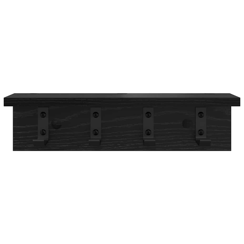 Wall-Mounted Coat Rack Black Oak 40 x 10.5 x 10.5 cm