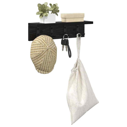 Wall-Mounted Coat Rack Black Oak 40 x 10.5 x 10.5 cm