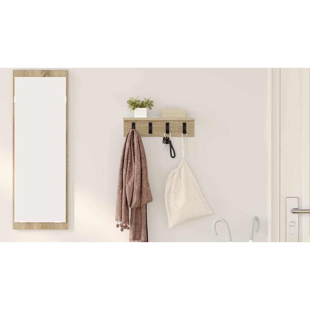 Wall-Mounted Coat Rack Sonoma Oak 40 x 10.5 x 10.5 cm