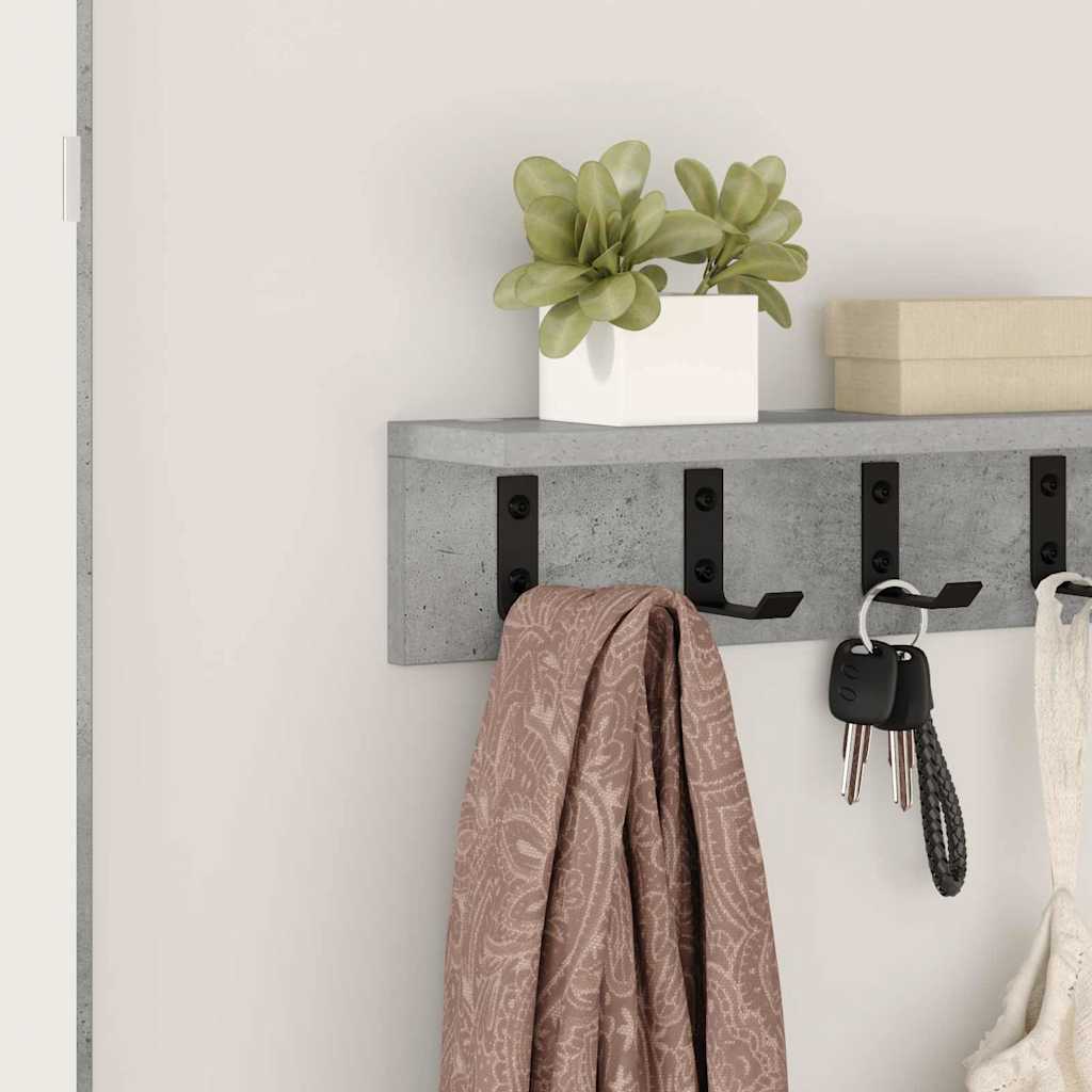Wall-Mounted Coat Rack Concrete Grey 40 x 10.5 x 10.5 cm
