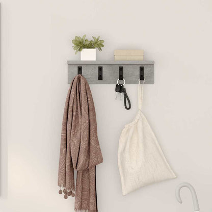 Wall-Mounted Coat Rack Concrete Grey 40 x 10.5 x 10.5 cm