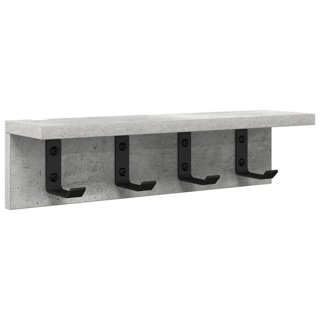 Wall-Mounted Coat Rack Concrete Grey 40 x 10.5 x 10.5 cm