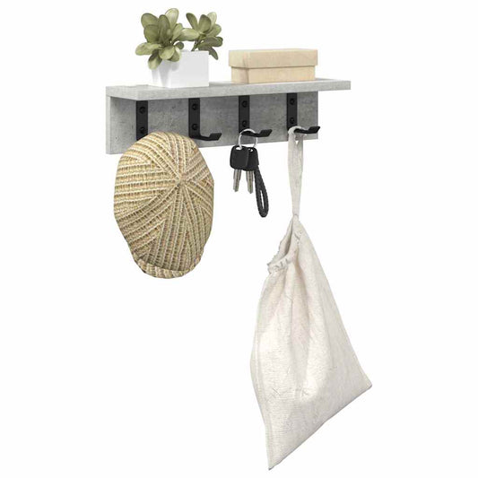 Wall-Mounted Coat Rack Concrete Grey 40 x 10.5 x 10.5 cm