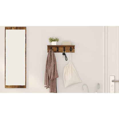 Wall-Mounted Coat Rack Smoked Oak 40 x 10.5 x 10.5 cm