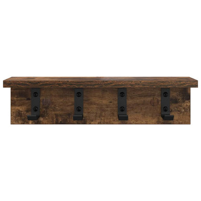 Wall-Mounted Coat Rack Smoked Oak 40 x 10.5 x 10.5 cm