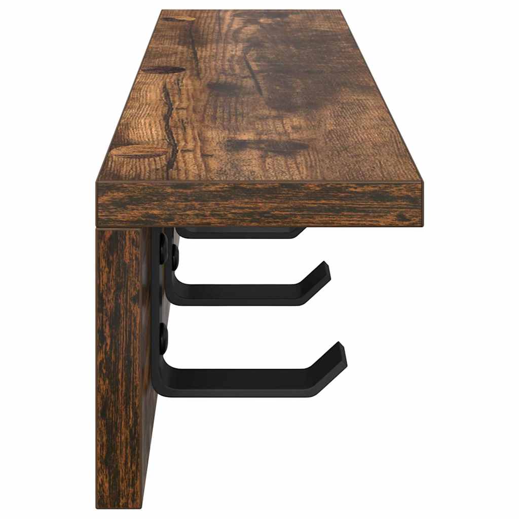 Wall-Mounted Coat Rack Smoked Oak 40 x 10.5 x 10.5 cm