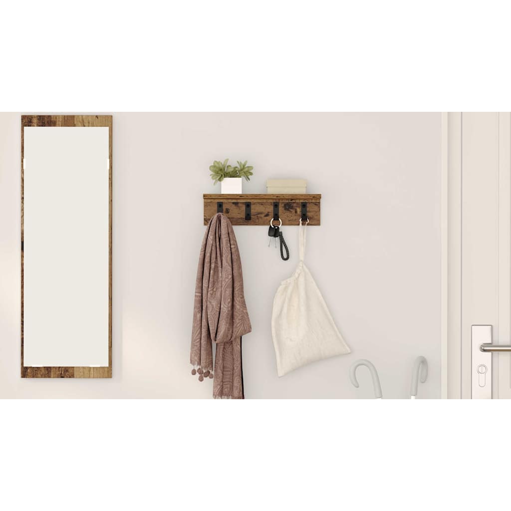 Wall-Mounted Coat Rack Old Wood 40 x 10.5 x 10.5 cm