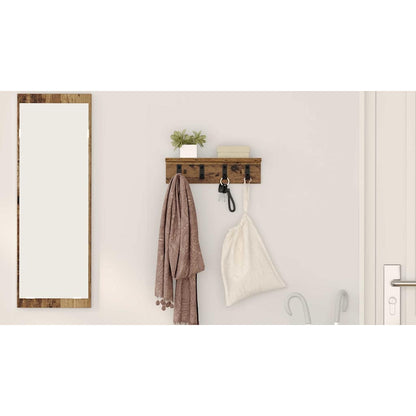 Wall-Mounted Coat Rack Old Wood 40 x 10.5 x 10.5 cm