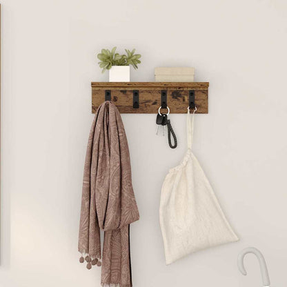Wall-Mounted Coat Rack Old Wood 40 x 10.5 x 10.5 cm