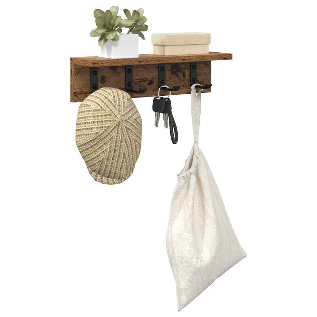 Wall-Mounted Coat Rack Old Wood 40 x 10.5 x 10.5 cm
