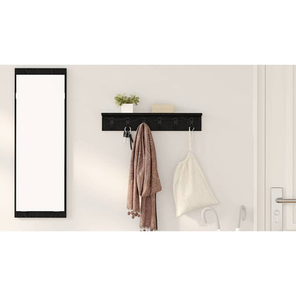 Wall-Mounted Coat Rack Black Oak 60 x 10.5 x 10.5 cm