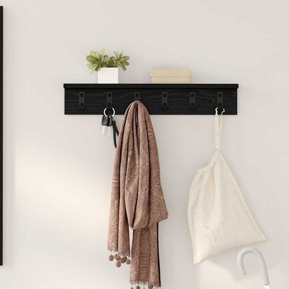 Wall-Mounted Coat Rack Black Oak 60 x 10.5 x 10.5 cm